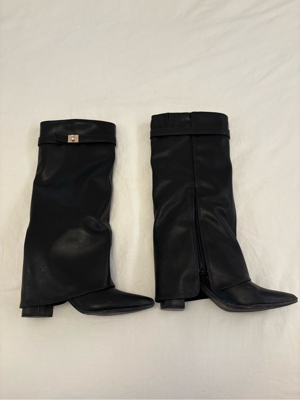 Black Knee-High Leather Boots